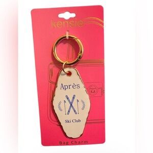 Kensie Après Ski Club Gold and Cream Keychain